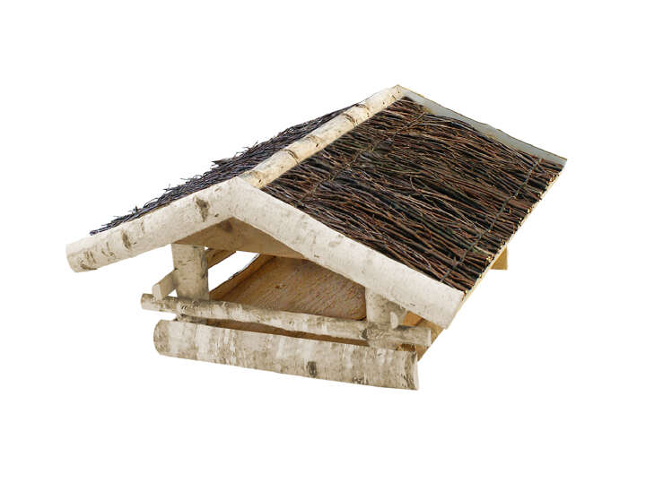 PATKAR Vogelhaus Birke mit Reisigdach